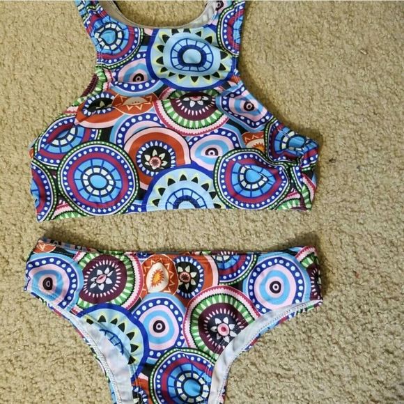 New trendy multi color brazilian Swimsuit - Picture 2 of 4